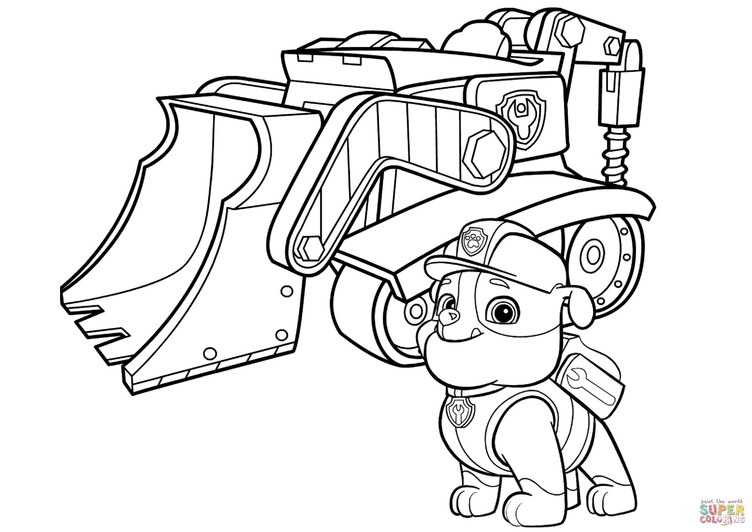 Paw Patrol Rubble's Bulldozer Coloring Page | Free ... - Coloring Home