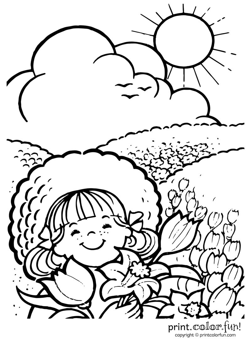 Enjoying a sunny day coloring page - Print. Color. Fun!
