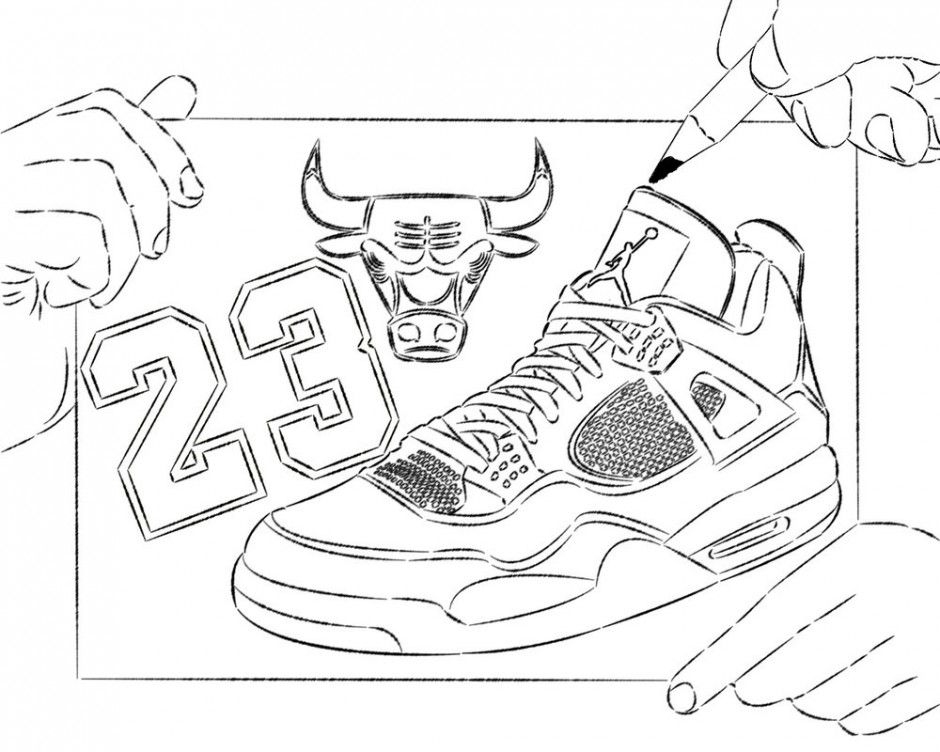 Free Jordan Shoe Coloring Pages, Download Free Clip Art ...