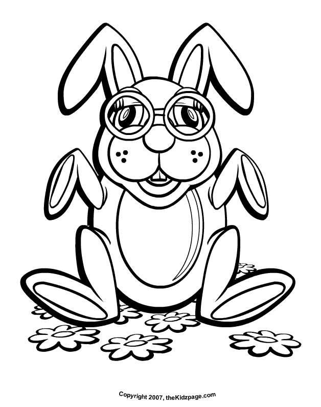 Bunny with Eyeglasses Free Coloring Pages for Kids ...