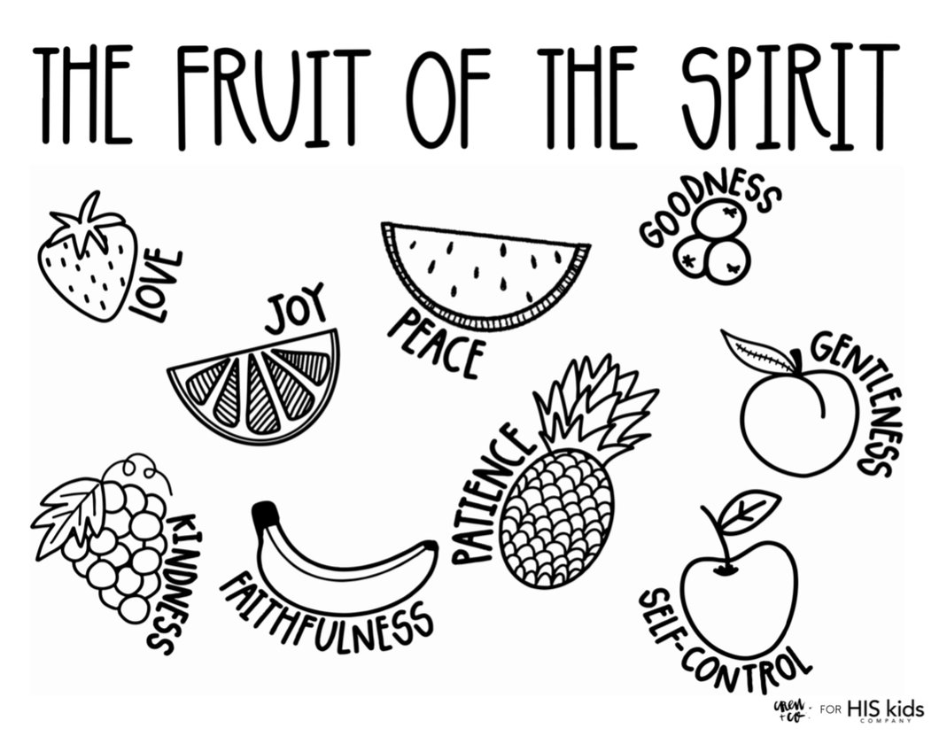 Fruit of the Spirit Free Coloring Page – His Kids Company