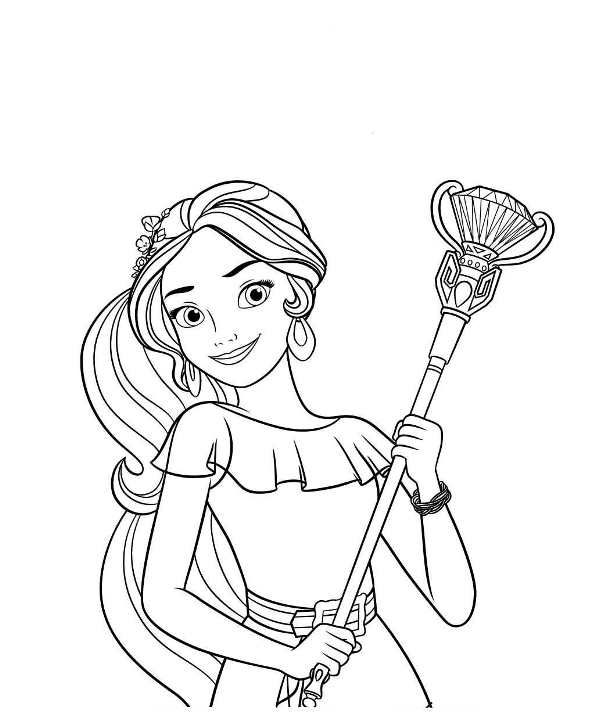Coloring page Elena of Avalor | Disney princess coloring ...