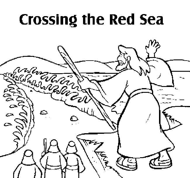 Moses Crossing Red Sea Coloring Page Coloring Pages