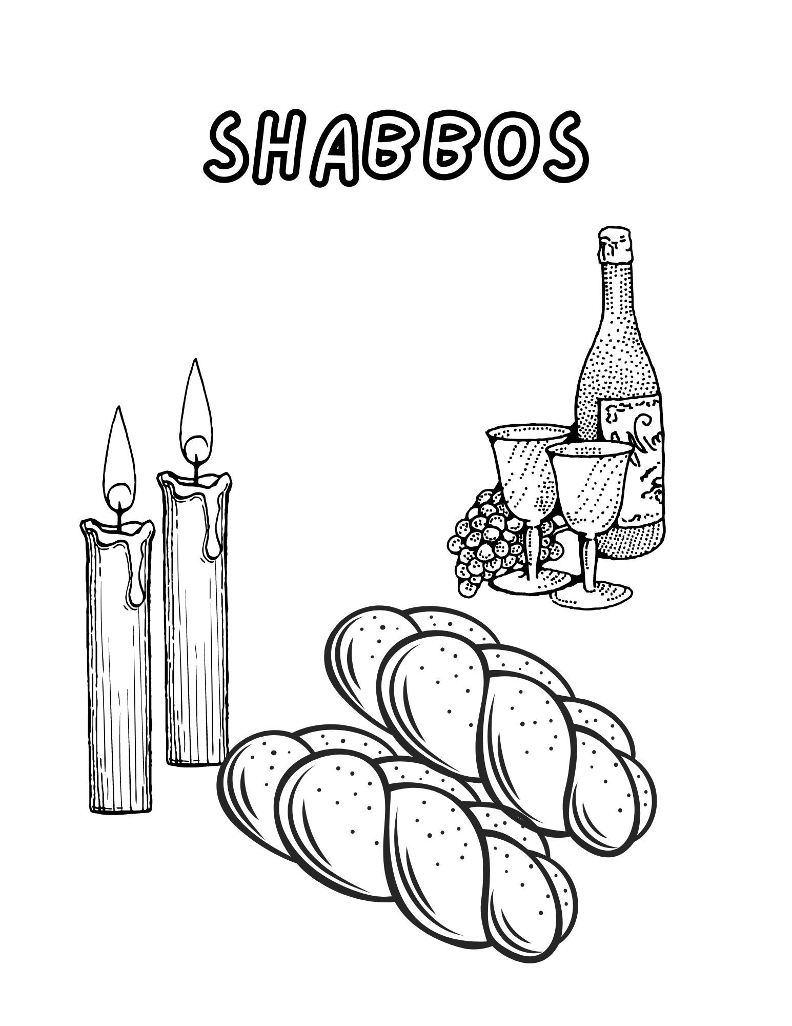 Shabbos Coloring Page - Etsy