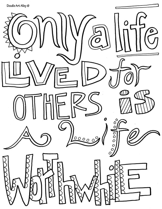 Quote Coloring Pages - DOODLE ART ALLEY