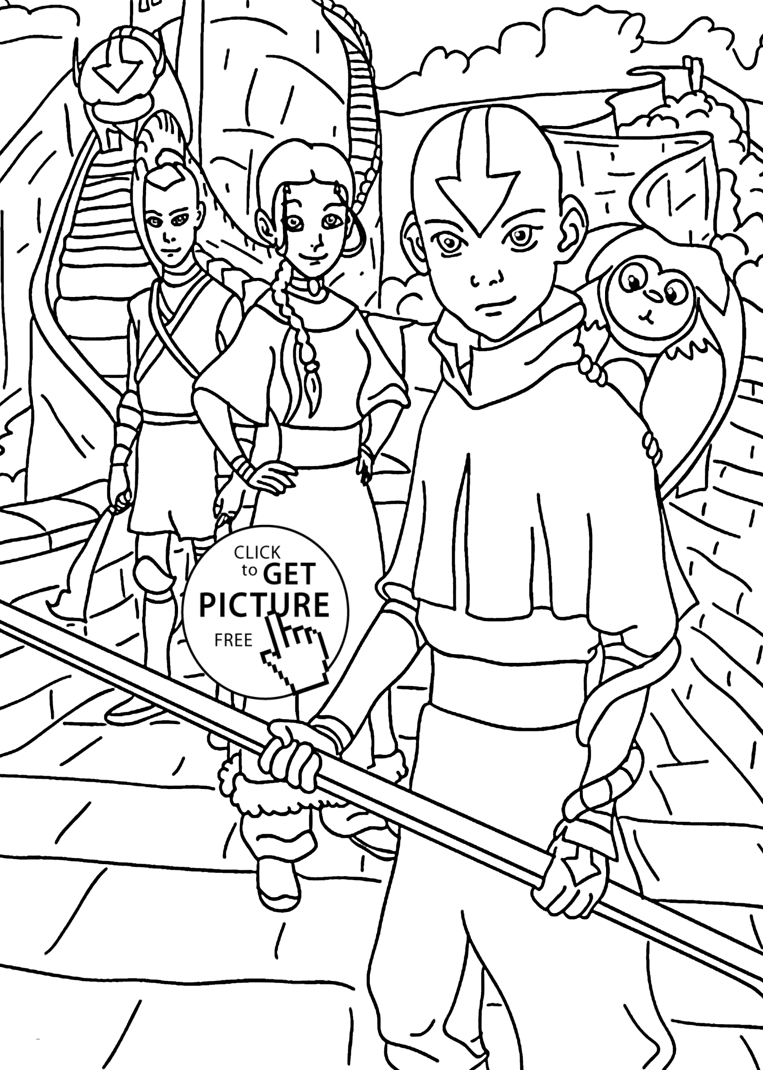 Avatars from The Legend of Korra coloring pages for kids ...