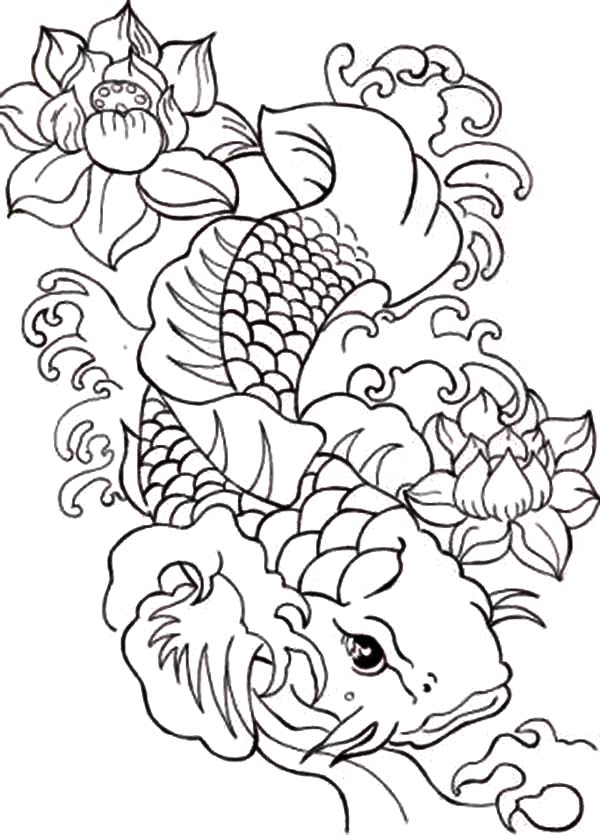 Japanese Koi Coloring Pages - Coloring Home