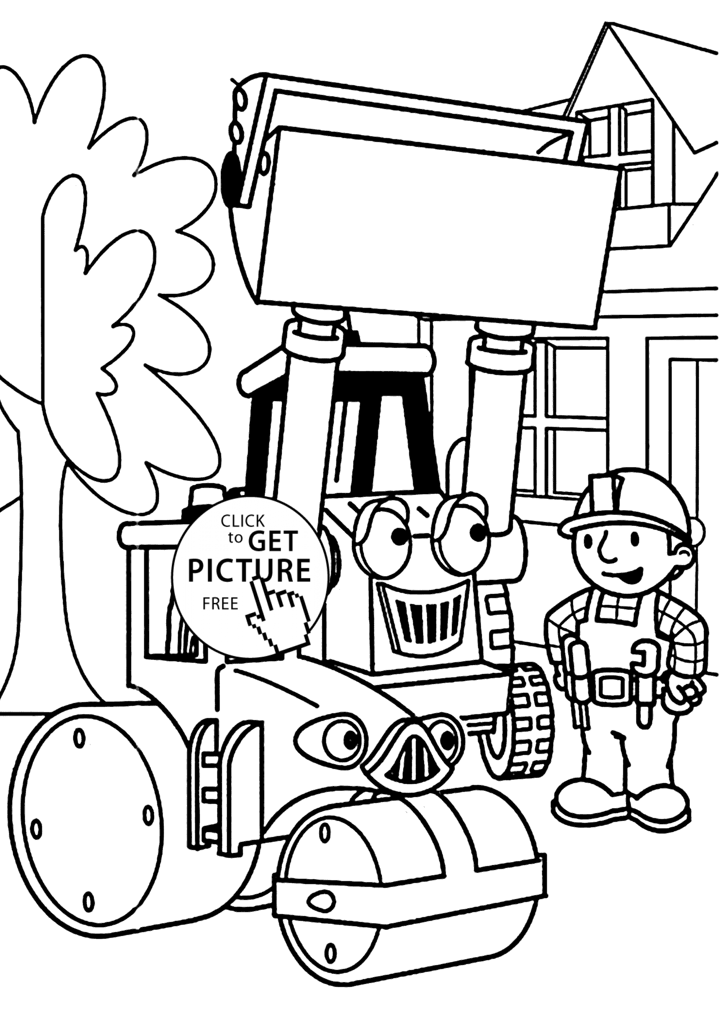 Bob And Tractors Coloring Page For Kids, Printable Free - Coloring Home