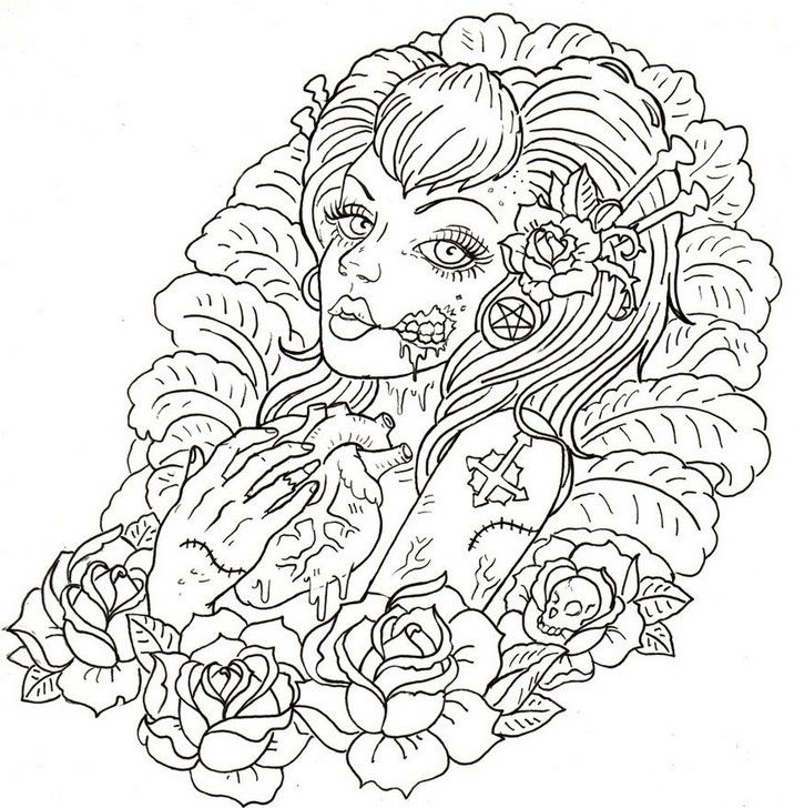 Adult Coloring Pages Tattoos
