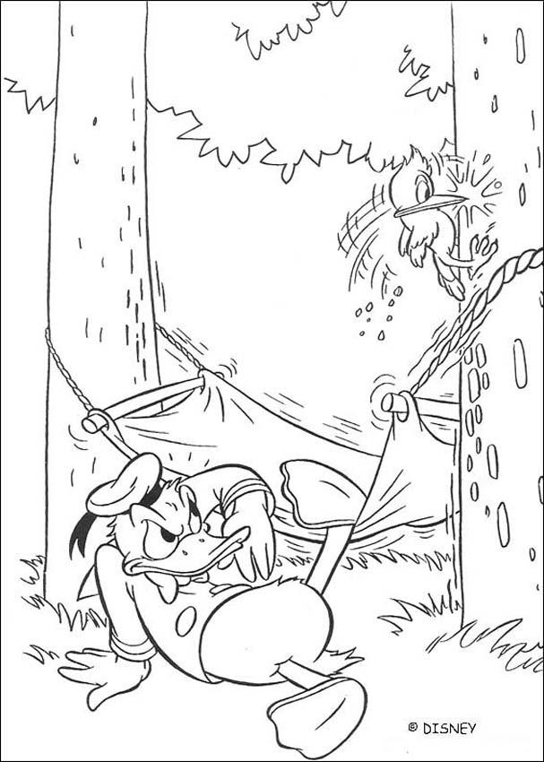 Donald Duck coloring pages - Donald Duck with the elephant