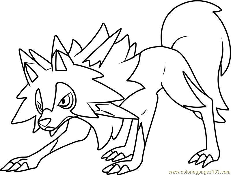 Lycanroc - Midday Form Pokemon Sun and Moon Coloring Page | Pokemon coloring  sheets, Moon coloring pages, Pokemon coloring pages