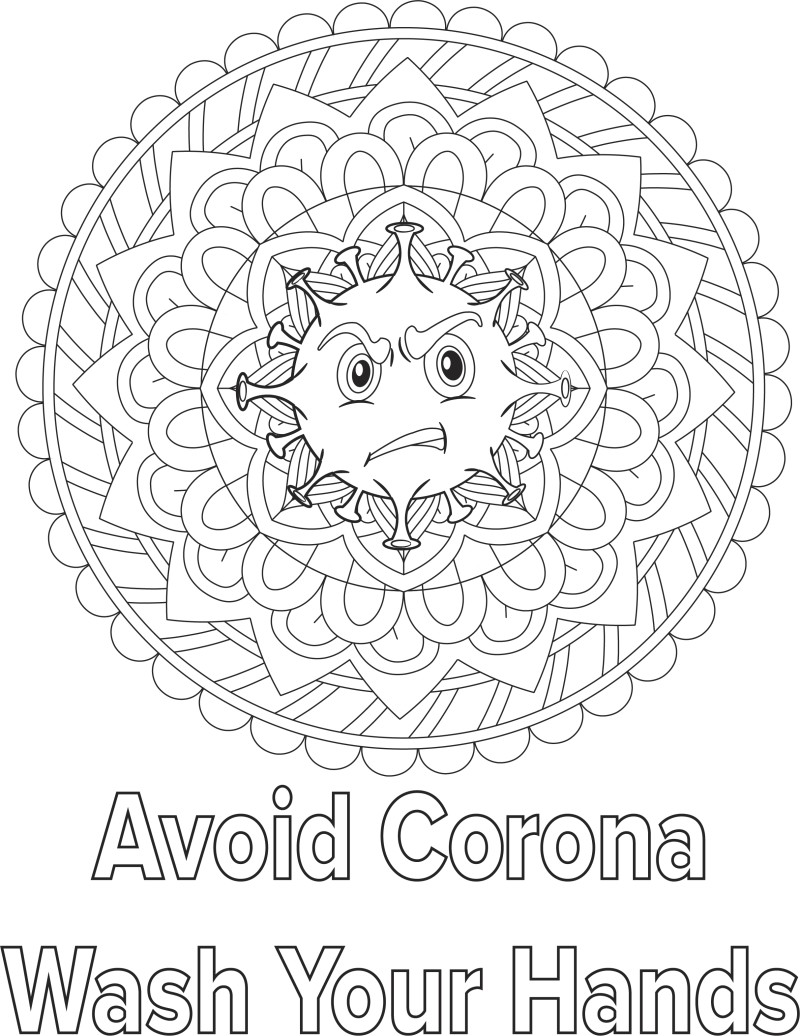 Coronavirus Adult Coloring Page