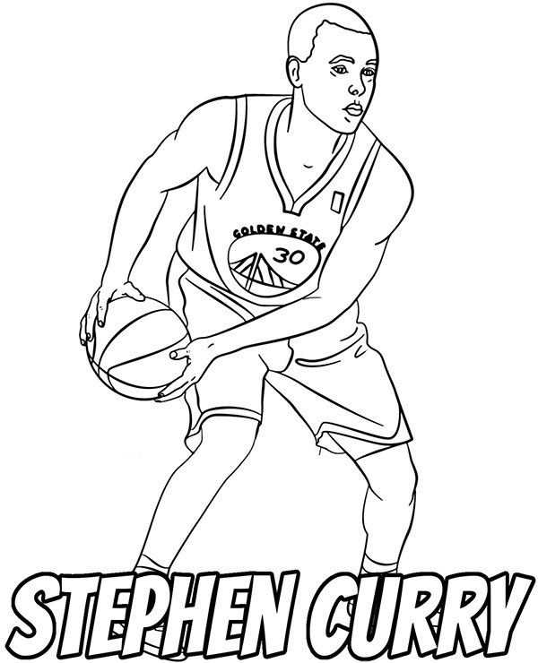 Stephen Curry coloring sheet NBA pleyer - Topcoloringpages.net