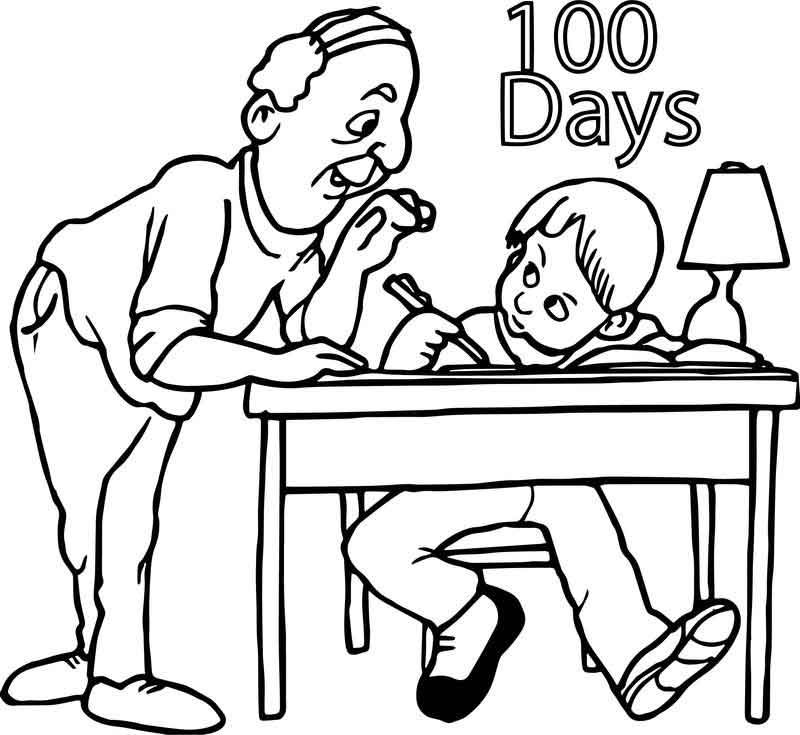 Homework 100 Days Coloring Page ...id.pinterest.com