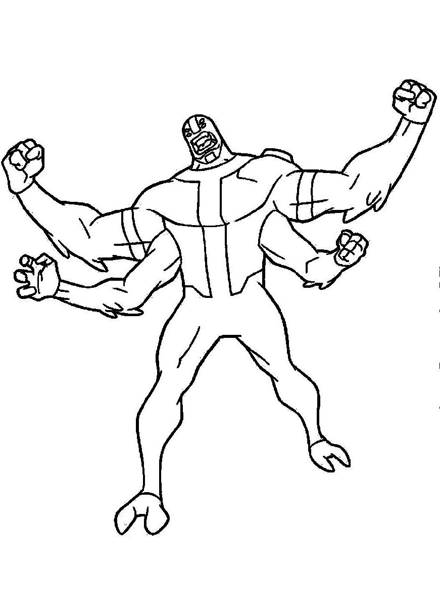 Ben 10 Four Arms Coloring Pages for Boys | Educative Printable | Mickey coloring  pages, Coloring pages, Ben 10