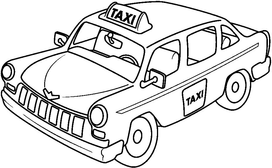 Taxi #4 (Transportation) – Printable coloring pages
