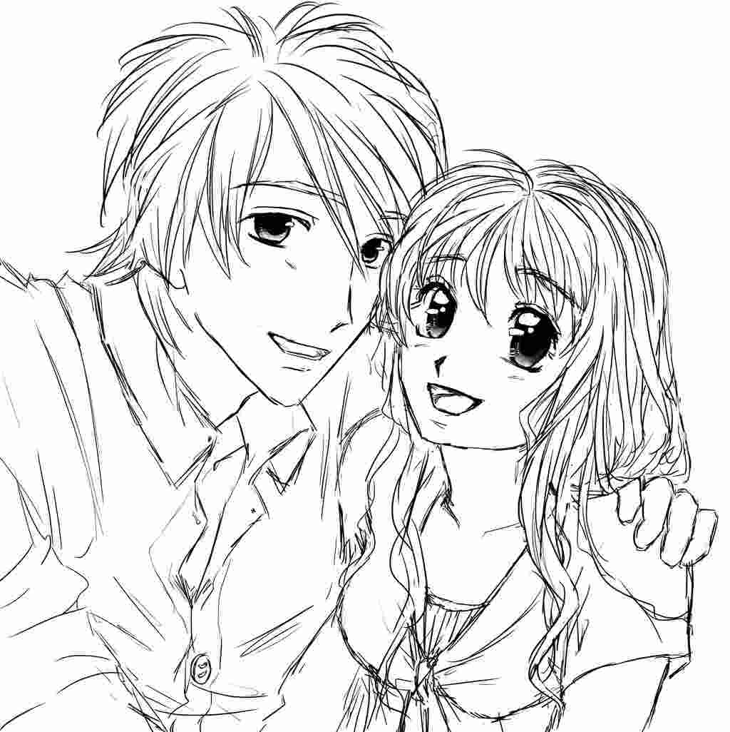 Couple Anime Coloring Pages Anime Couple Coloring Pages Timeless ...