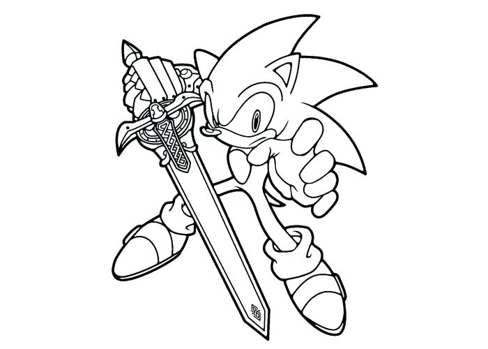 Sonic With Sword Coloring Page - Free Printable Coloring Pages for ...