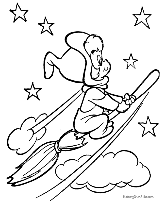 Witch coloring pages for Halloween - 003