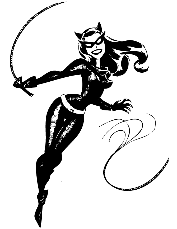 Catwoman From Batman Cartoon Coloring Page | H & M Coloring Pages