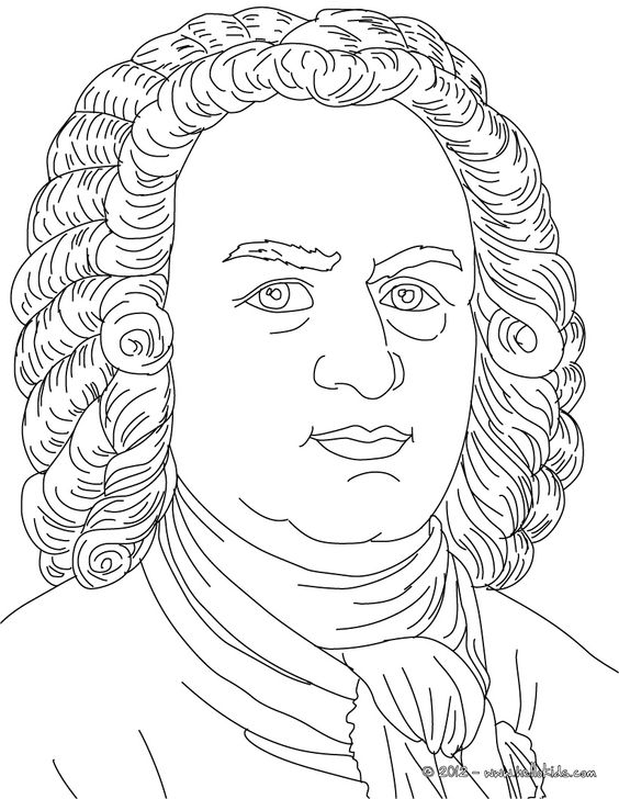Johan Sebastian BACH famous German composer coloring page