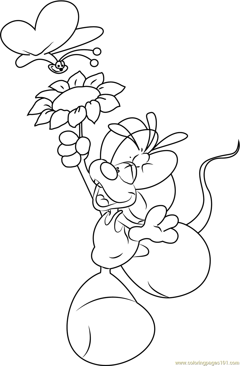 Diddlina with Butterfly Coloring Page - Free Diddlina Coloring ...