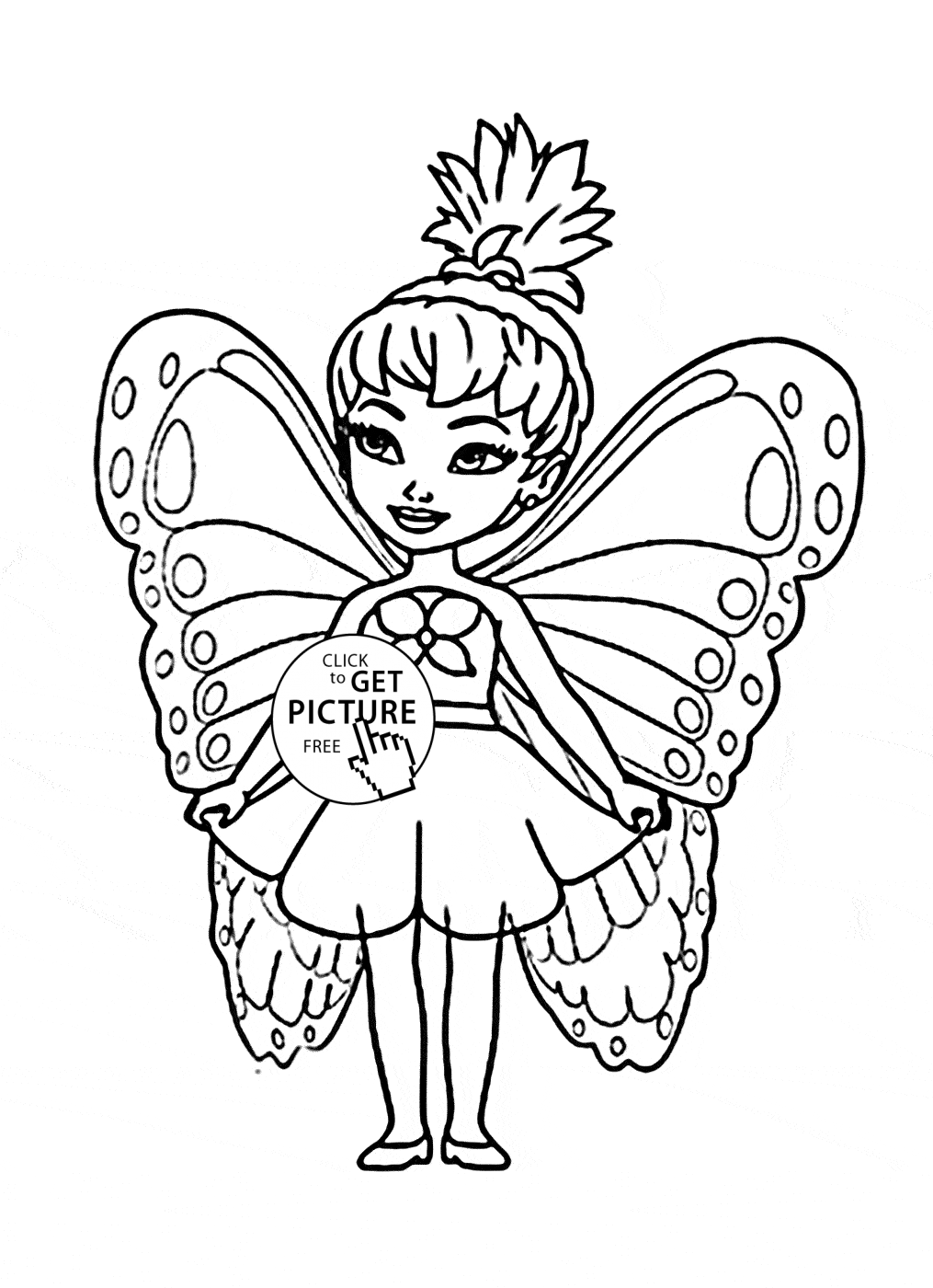 Cute Little Fairy coloring page for kids, for girls coloring pages ...