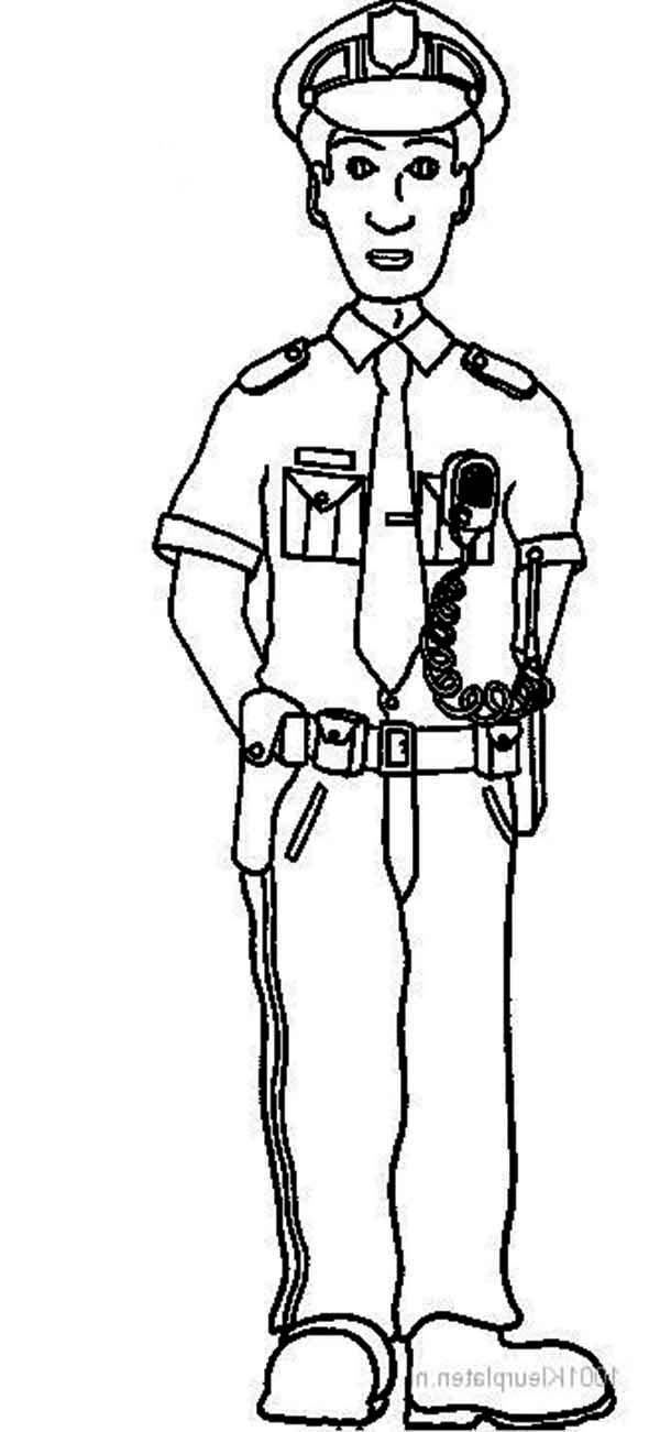 POLICE MAN COLORING PAGE - Coloring Home