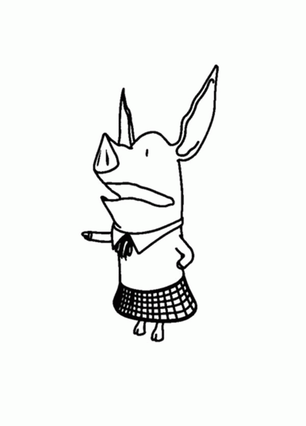 Olivia the Pig as a Student Coloring Page - NetArt