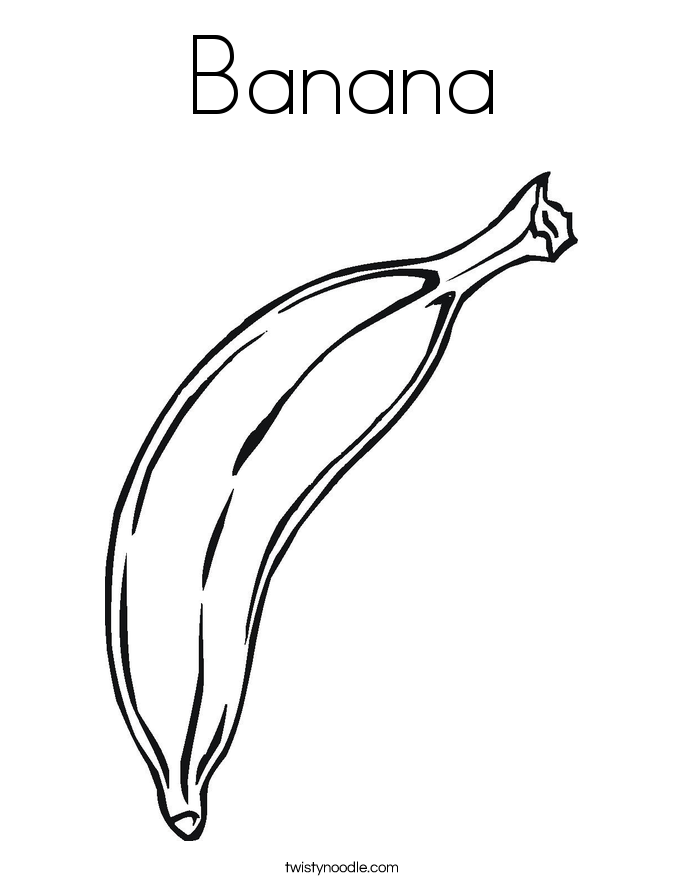 Banana Coloring Page - Twisty Noodle
