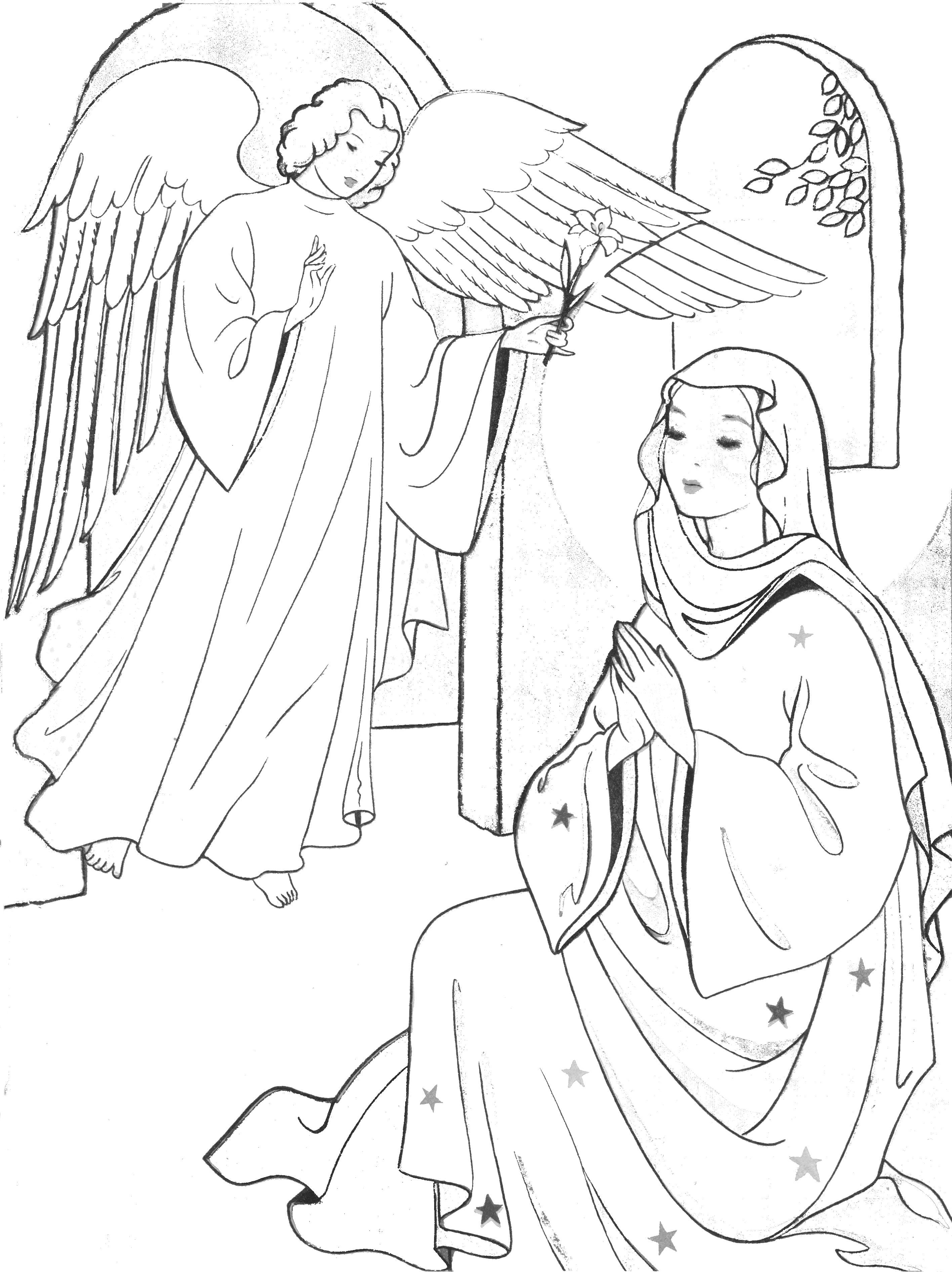 Annunciation Coloring Pages – Family in Feast and Feria