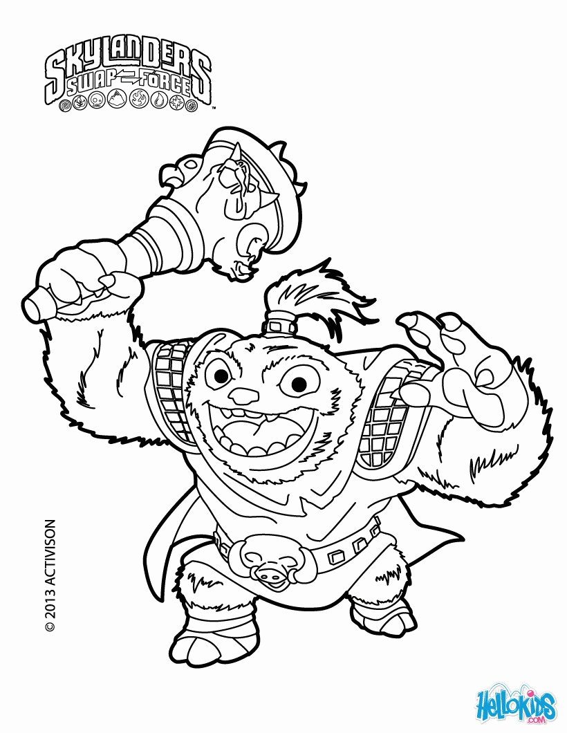 Skylanders Swap Force Coloring Pages Stink Bomb - HiColoringPages