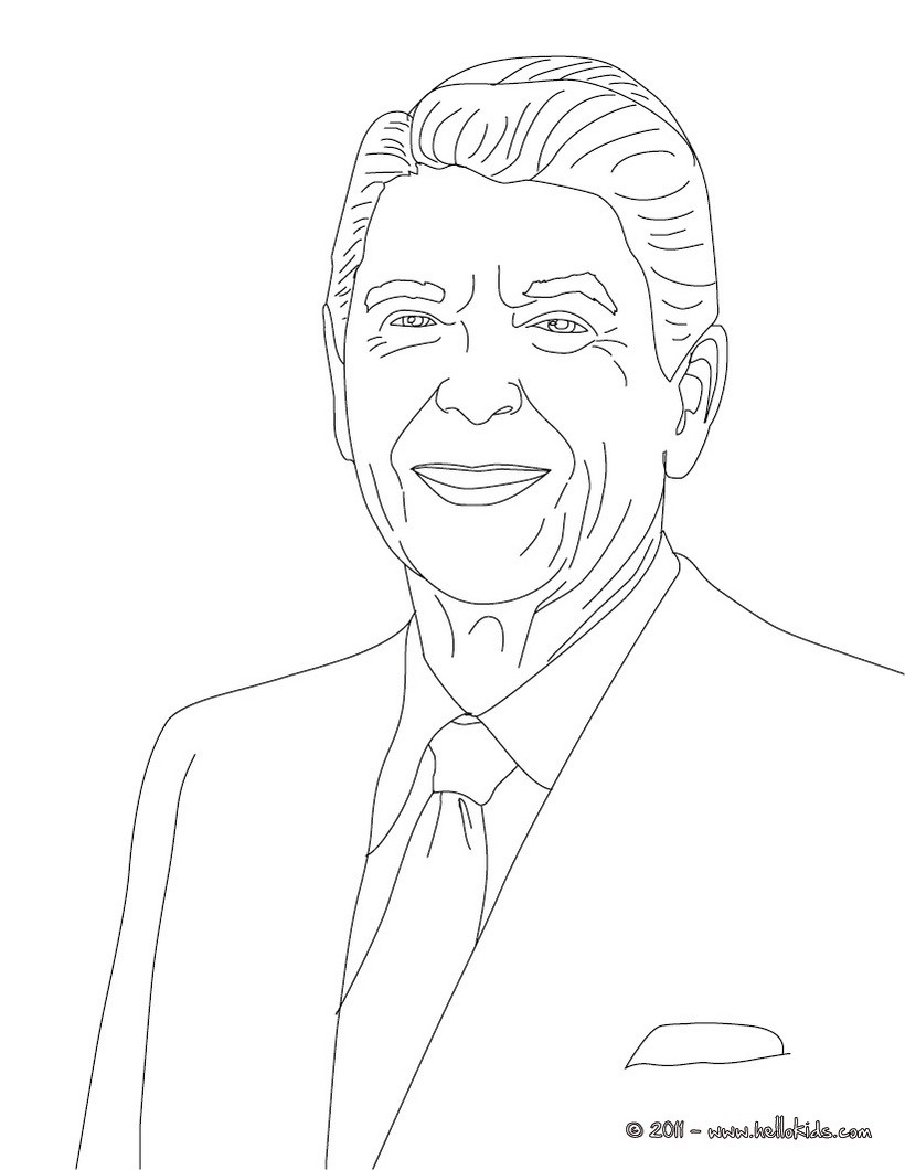 President ronald reagan coloring pages - Hellokids.com
