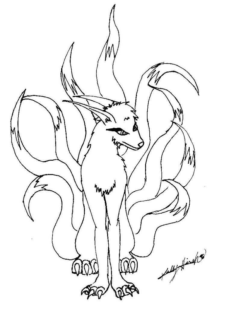 Naruto Coloring Pages Nine Tailed Fox - coloringpages2019