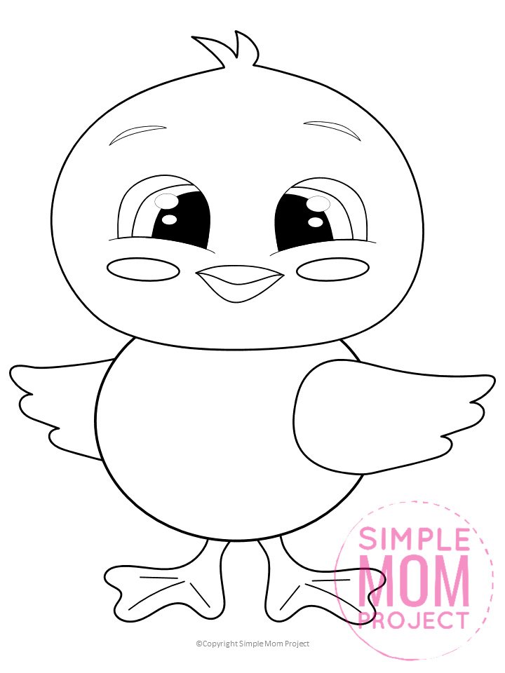 Free Printable Baby Chick Coloring Page - Simple Mom Project