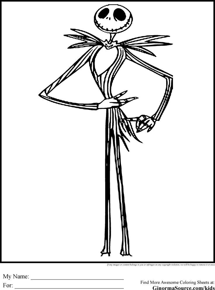 Jack Nightmare Before Christmas Coloring Pages - High Quality ...