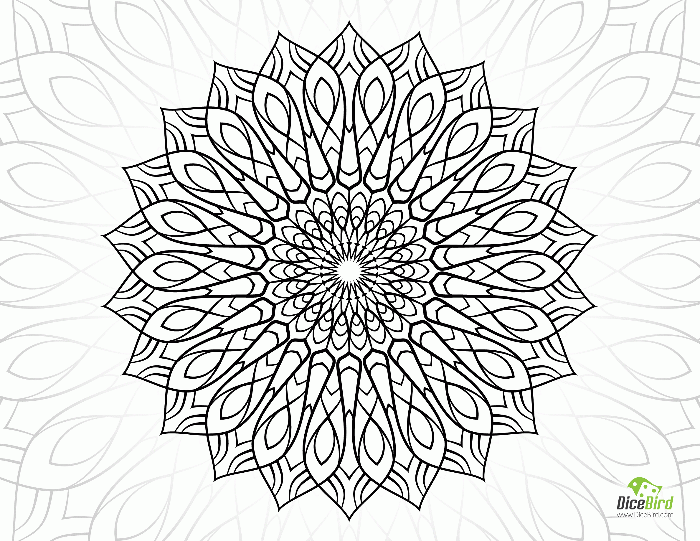 Complex Flower Coloring Pages   Coloring Home