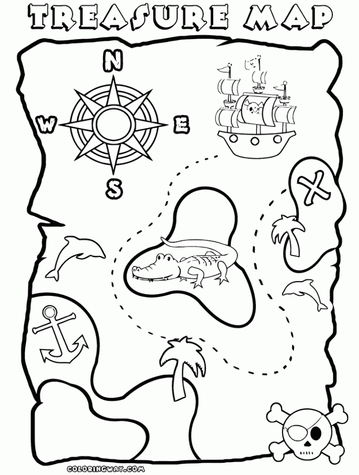 Treasure Map Coloring Pages For Kids Ccoloringsheets Com