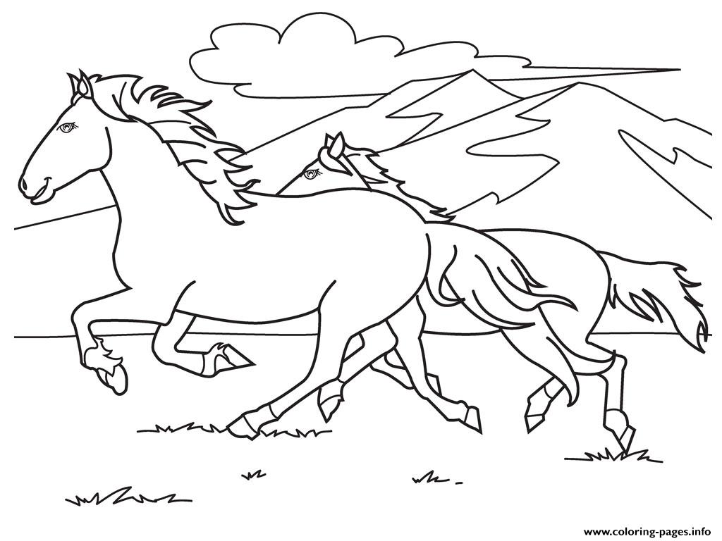 Running White Horse S0e59 Coloring Pages Printable