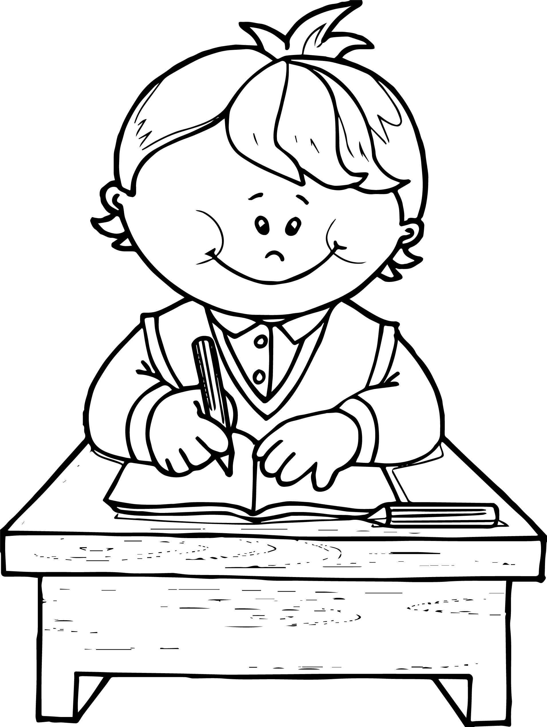 School Boy Write Coloring Page | Dinosaur coloring pages ...