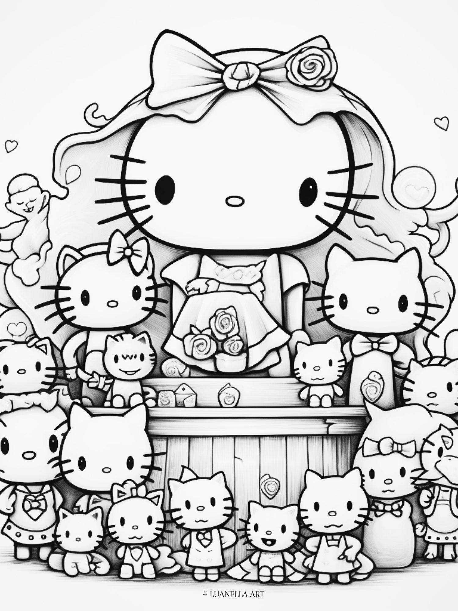 Sanrio, Hello Kitty characters | Coloring Page | Instant Digital Downl –  Luanella Art