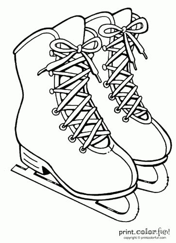 Ice skates | Coloring pages, Free printable coloring pages, Ice skating