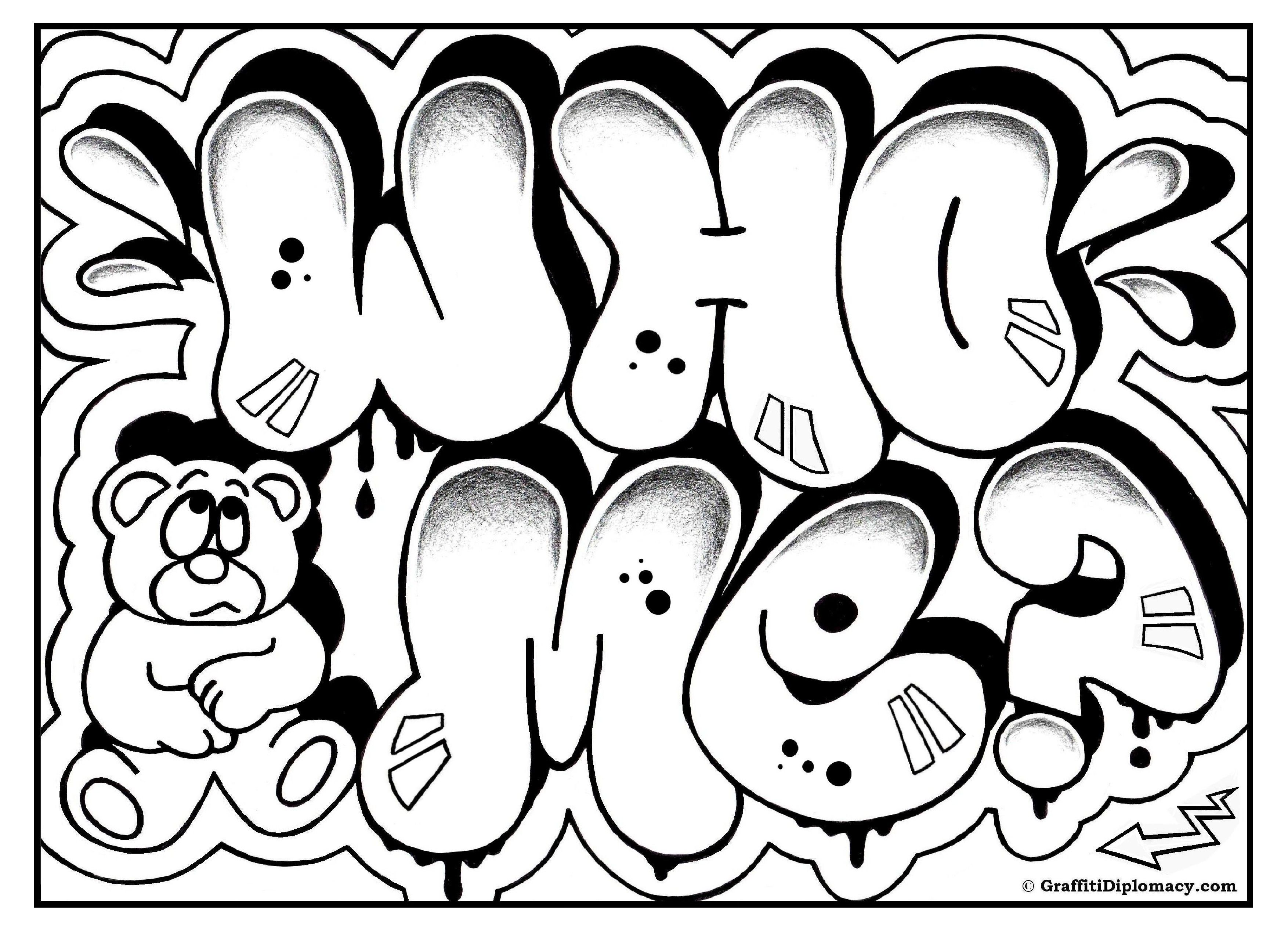 bubble letters graffiti drawings - Clip Art Library