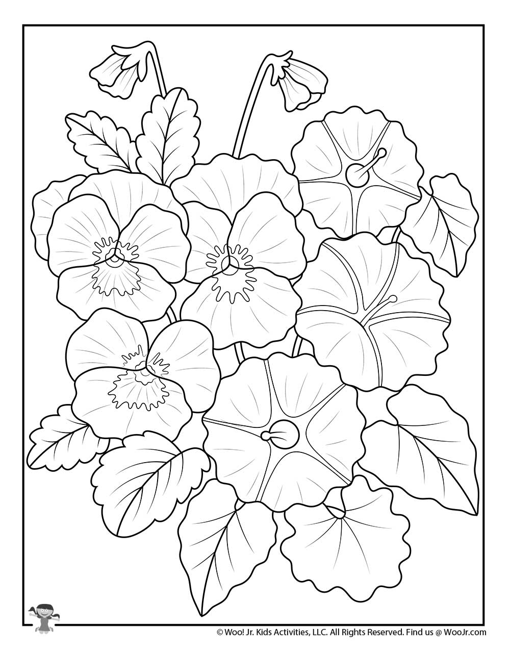 Pansy Flowers Adult Coloring Sheet | Woo! Jr. Kids Activities : Children's  Publishing