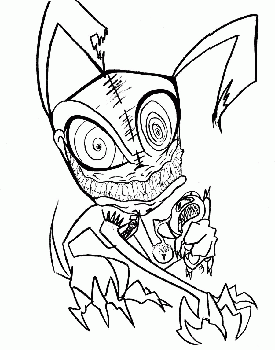 Creepy Creature Coloring Page - Free Printable Coloring Pages for Kids
