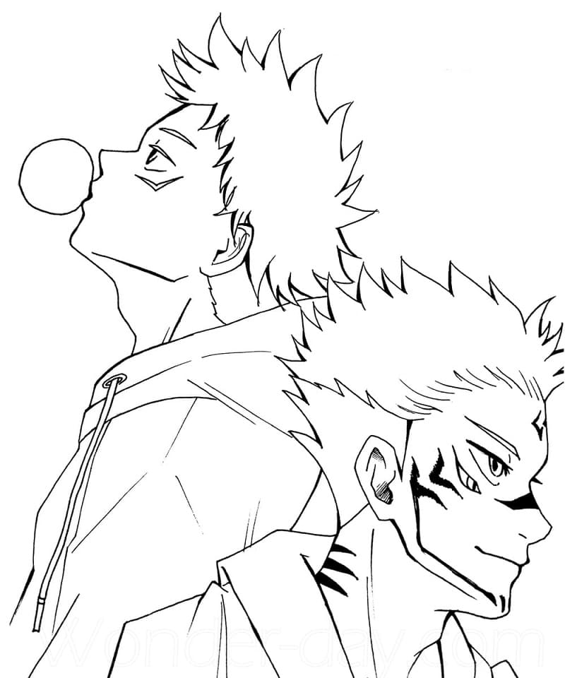 Jujutsu Kaisen Anime Coloring Page - Free Printable Coloring Pages for Kids
