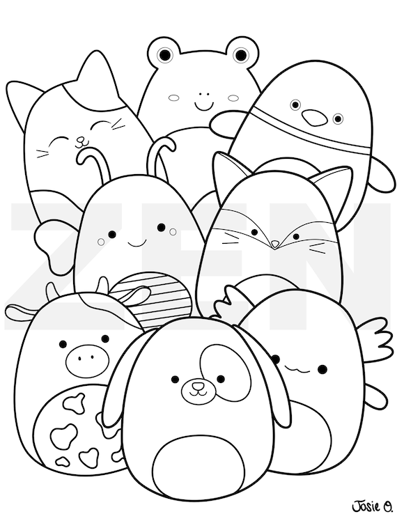 Squishmallow Coloring Page Printable Squishmallow Coloring | Etsy