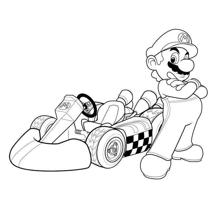 Super Mario Coloring Book 5 Pages Black and White - Etsy