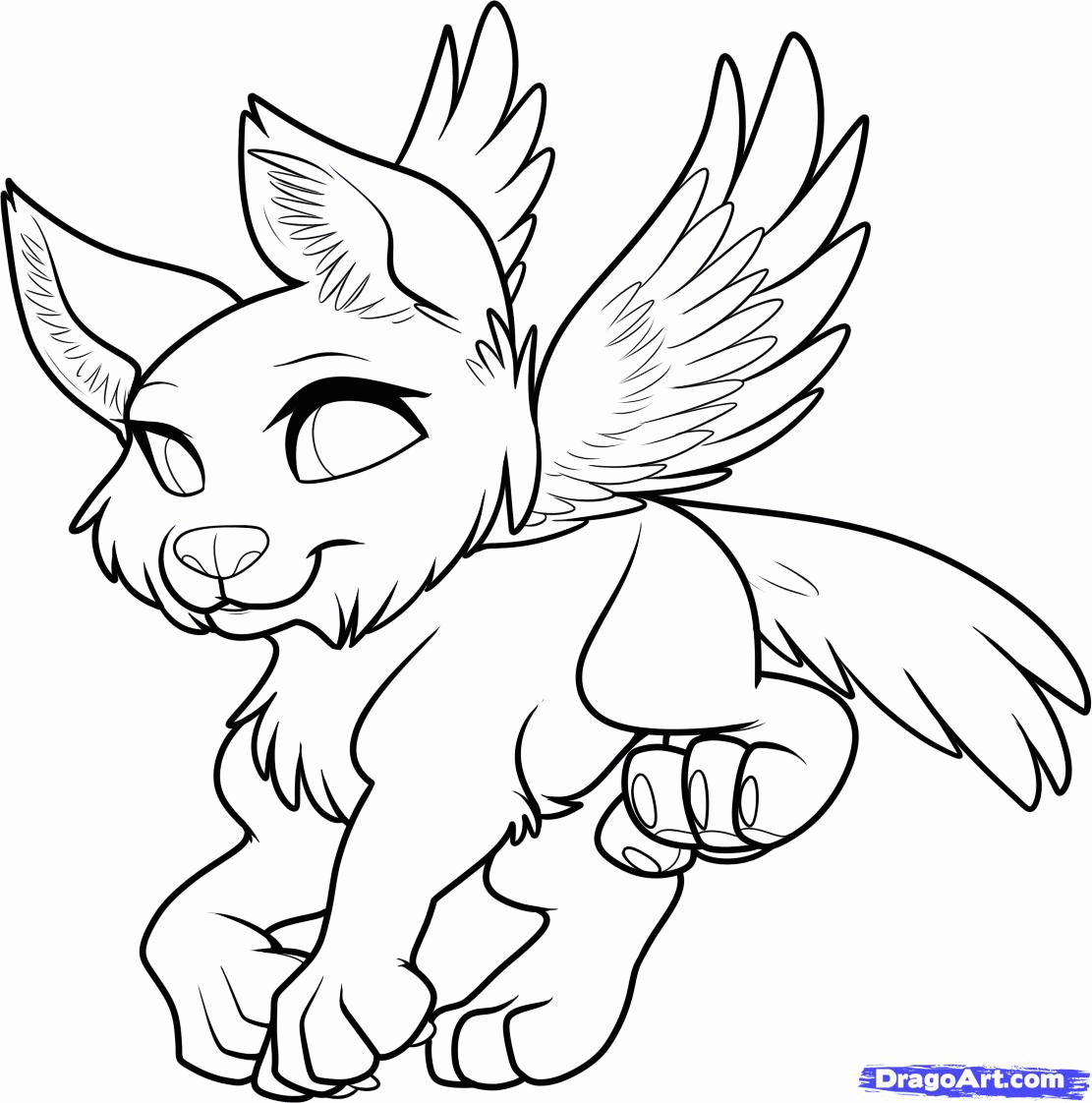 11 Pics Of Cute Winged Wolf Coloring Pages Wolves