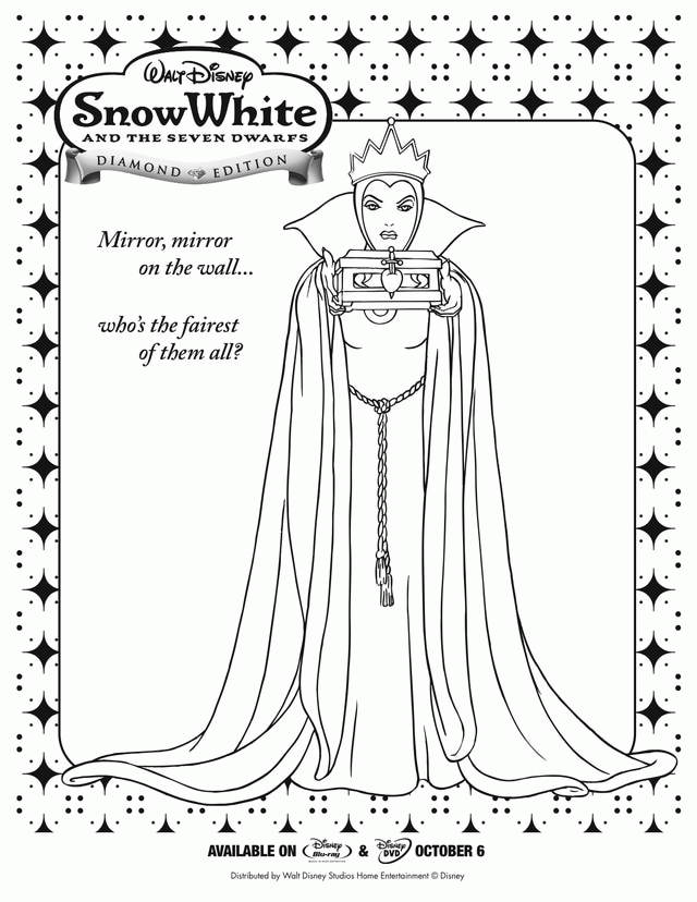 Snow White Queen Coloring Page - Free Printable Snow White and the ...